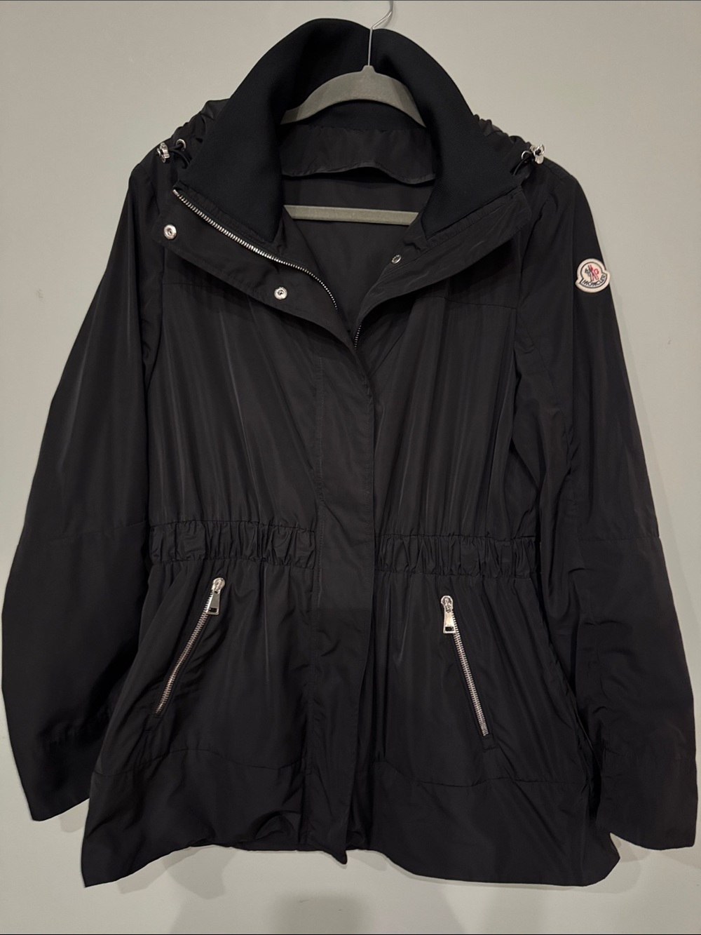 Moncler Black Utility - Raincoat Zip-Front Women's Jacket